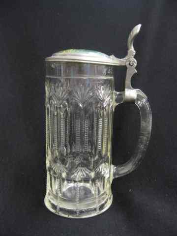 Appraisal: German Stein inlaid top with deer in forest glass body