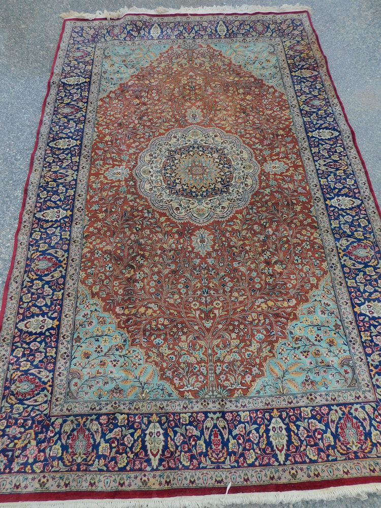 Appraisal: FINE VINTAGE TABRIZ CARPET Fine vintage Persian Tabriz small room