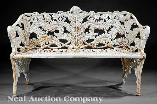 Appraisal: An Antique American Cast Iron Fern Pattern Garden Settee the