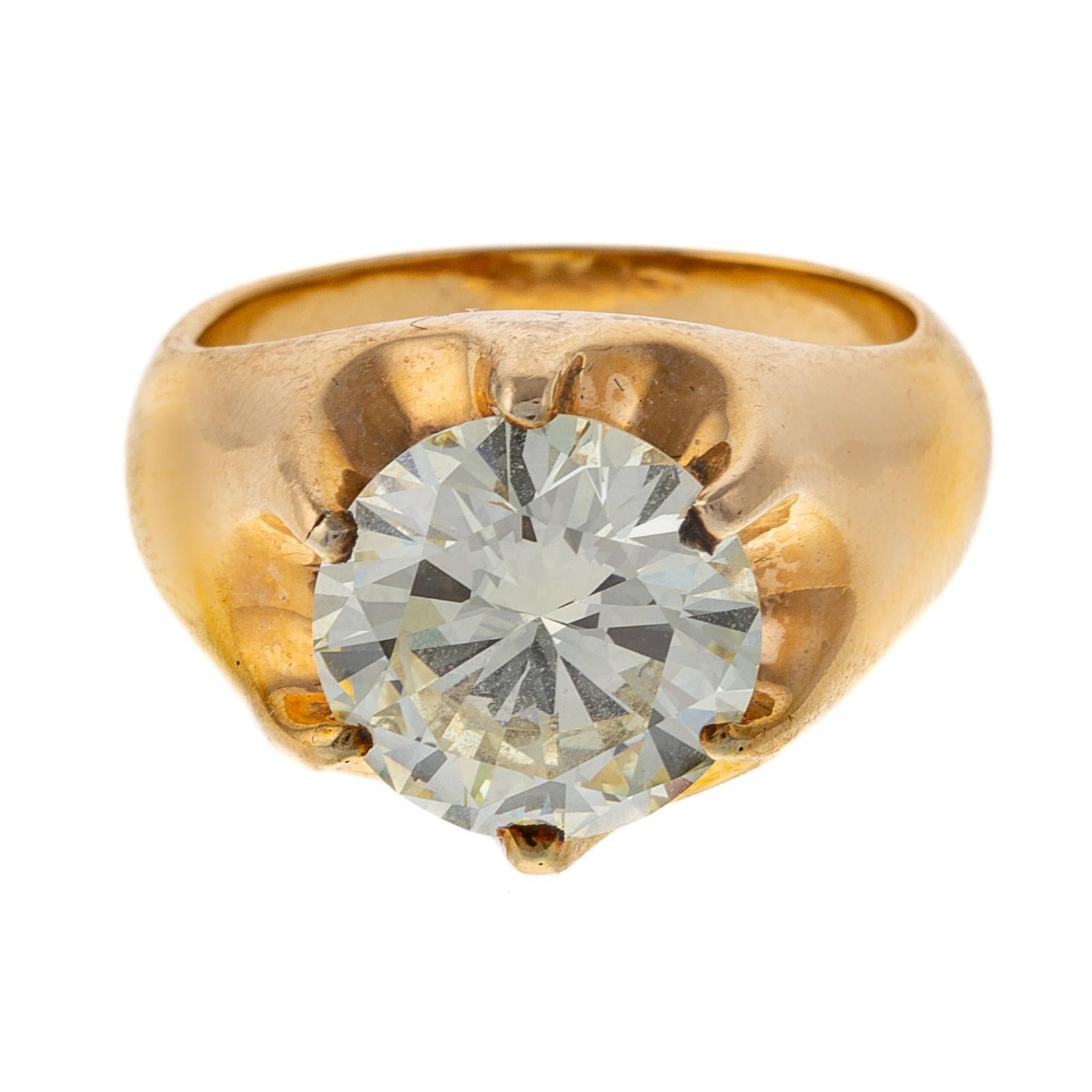 Appraisal: AN IMPRESSIVE CARAT DIAMOND RING IN K K yellow gold