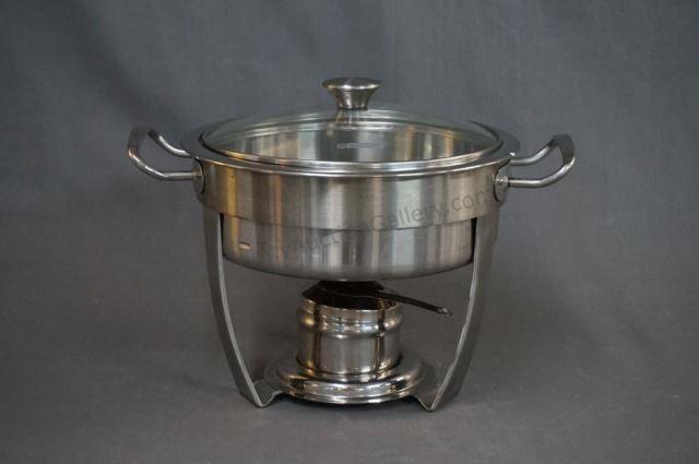 Appraisal: Tramontina qt Stainless Chafing Dish with Burner Nice large quart