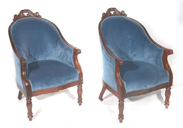 Appraisal: A PAIR OF TH CENTURY MAHOGANY TUB CHAIRS each with