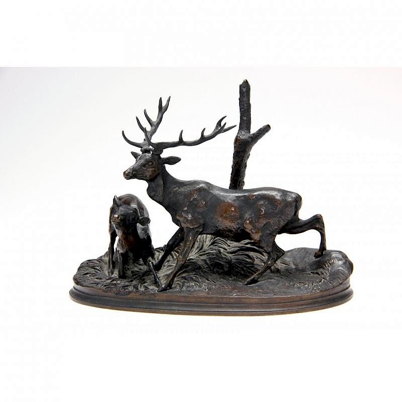 Appraisal: after Pierre Jules Mene French - Two Deer late th