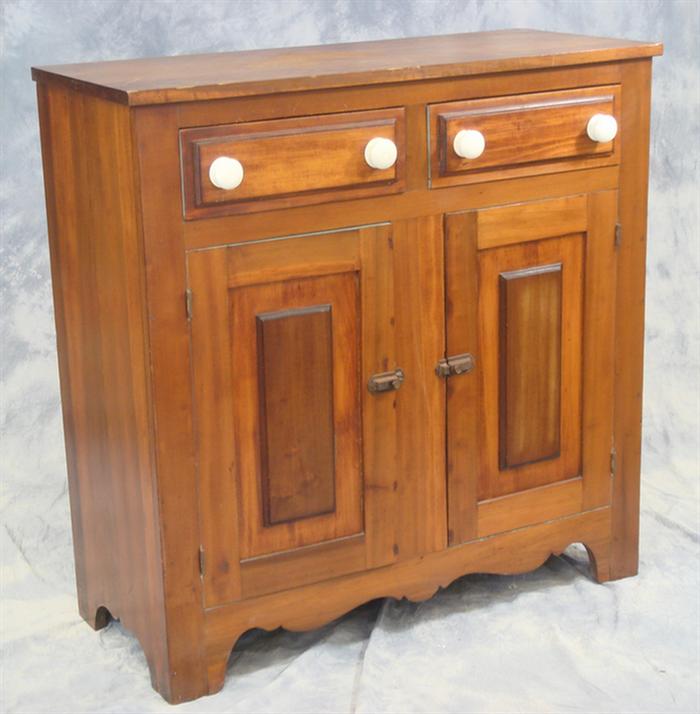 Appraisal: Poplar jelly cupboard with two drawers with porcelain knobs and