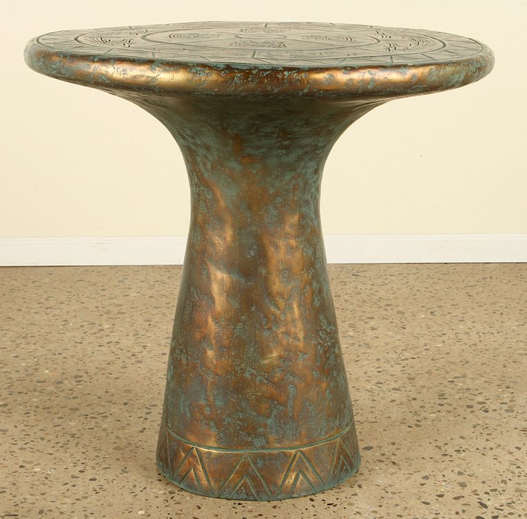 Appraisal: FRENCH ROUND RESIN OCCASIONAL TABLE GOLD WASH A unique French