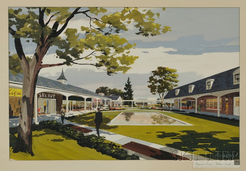 Appraisal: American School th Century Illustration for Proposed Retail Development Signed