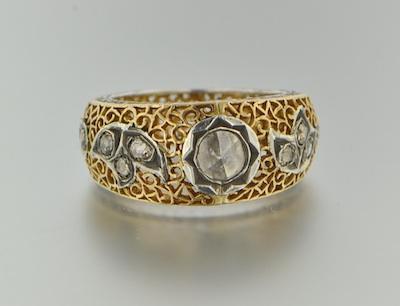 Appraisal: An k Yellow and Gold Ring With Diamond Rose cut