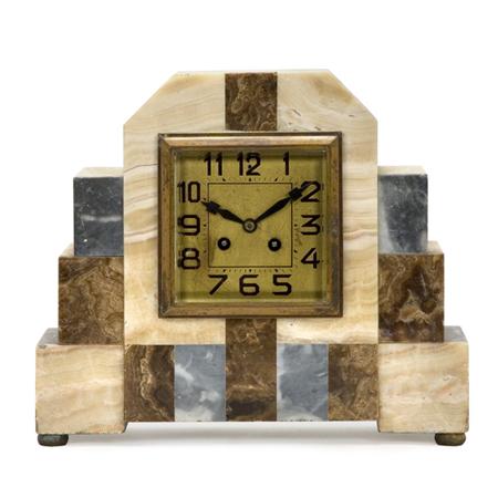 Appraisal: French Art Deco Onyx Mantel Clock Estimate -