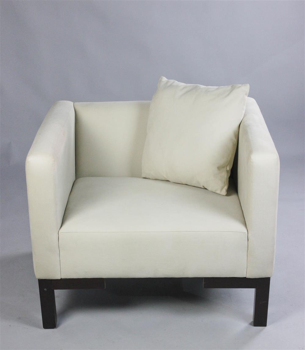 Appraisal: CALVIN KLEIN BOND ARM CHAIR IN BISCUIT EN SUITE contemporary