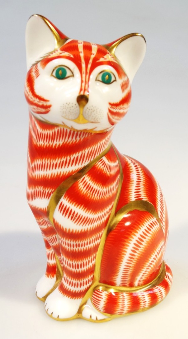 Appraisal: A Royal Crown Derby paperweight figure of a standing cat