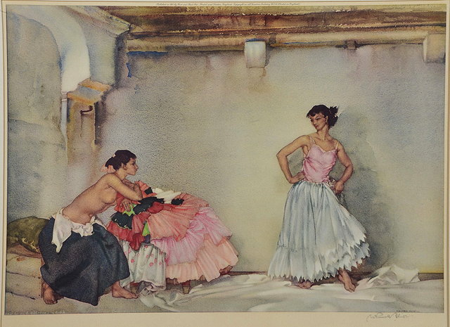 Appraisal: AFTER SIR WILLIAM RUSSELL FLINT'Casilda's Petticoat' signed in pencil to