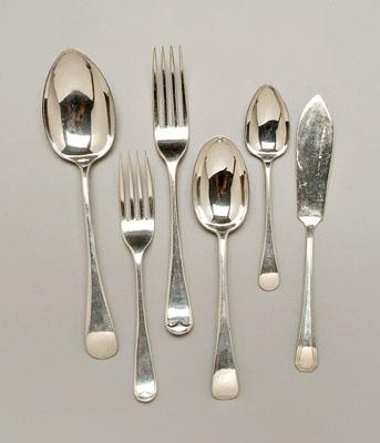 Appraisal: English silver flatware pieces Old English pattern most with marks