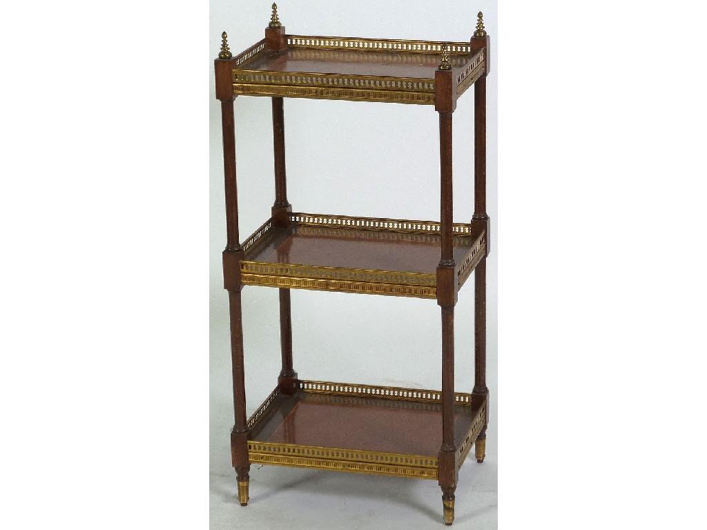 Appraisal: TH CENTURY FRENCH LINE INLAID MAHOGANY AND GILT METAL MOUNTED