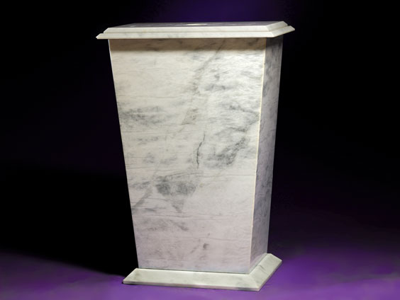 Appraisal: MARBLE DISPLAY PEDESTAL This large white marble display pedestal is