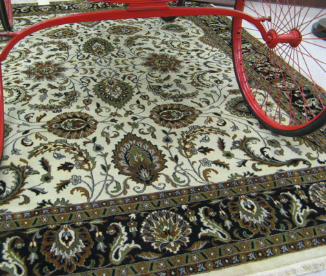 Appraisal: HAND KNOTTED ORIENTAL CARPET Indo-Persian overall floral arabesque decoration on