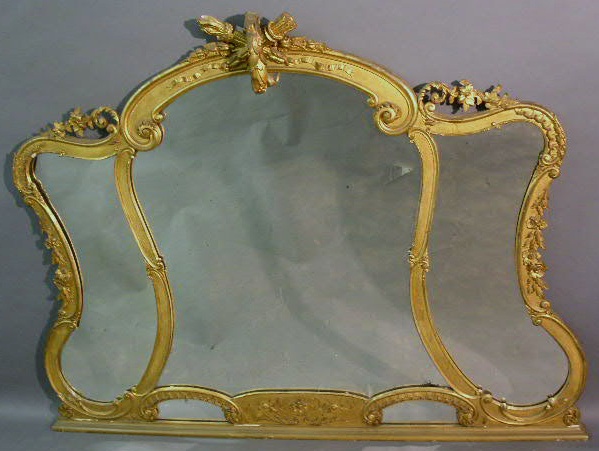 Appraisal: French gilt three-panel mirror h x w