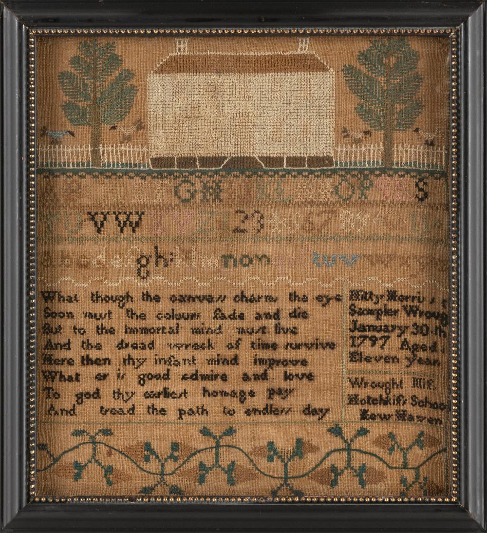 Appraisal: CONNECTICUT NEEDLEWORK SAMPLER DATED X SIGHT FRAMED X CONNECTICUT NEEDLEWORK