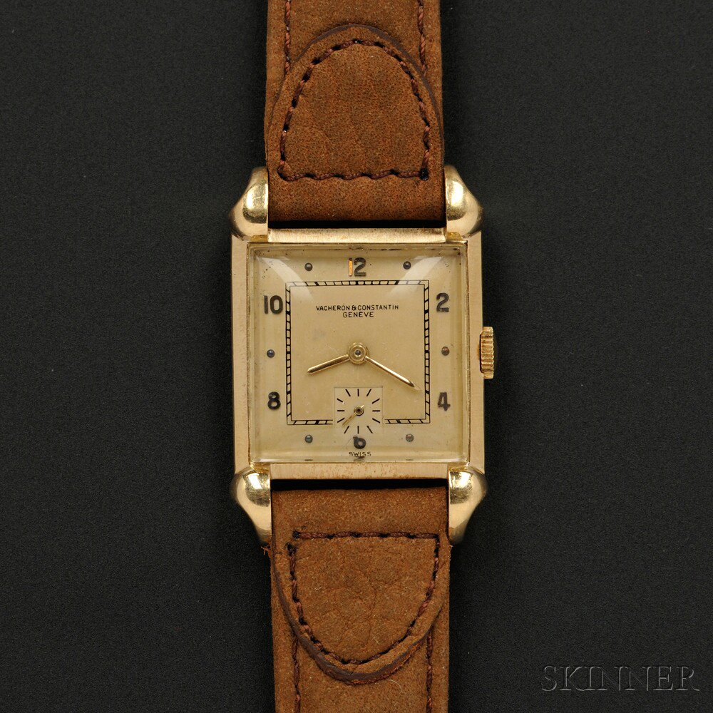 Appraisal: kt Gold Wristwatch Vacheron Constantin the ivorytone dial with Arabic