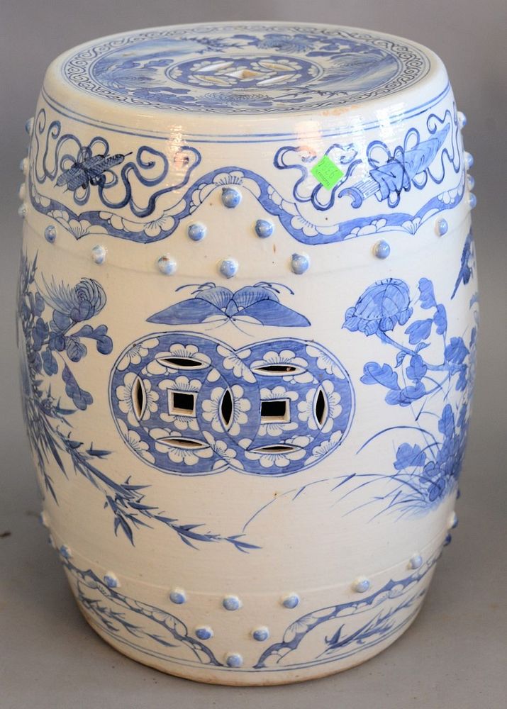 Appraisal: Chinese porcelain blue and white garden seat ht Provenance Estate