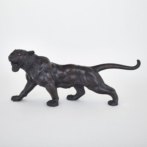 Appraisal: Large Bronze Model of a Tiger Signed Taisho Period Circa