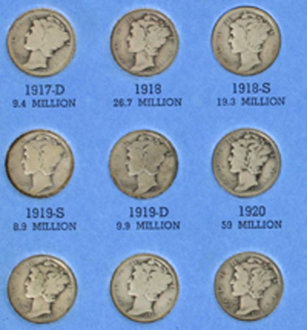 Appraisal: Mercury Dime Book Missing -D