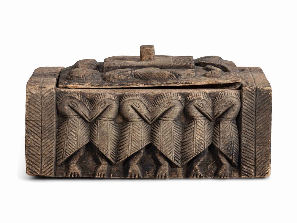 Appraisal: Sepik River Region Papua New Guinea Hornbill Carved Wooden Box