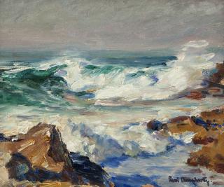 Appraisal: Paul Dougherty ''The Breaker'' crashing waves Carmel estate stamped lower