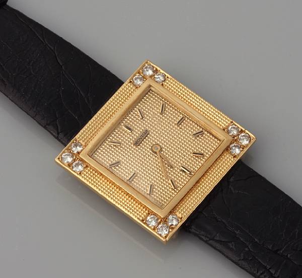 Appraisal: A diamond and k wrist watch quartz movement square case