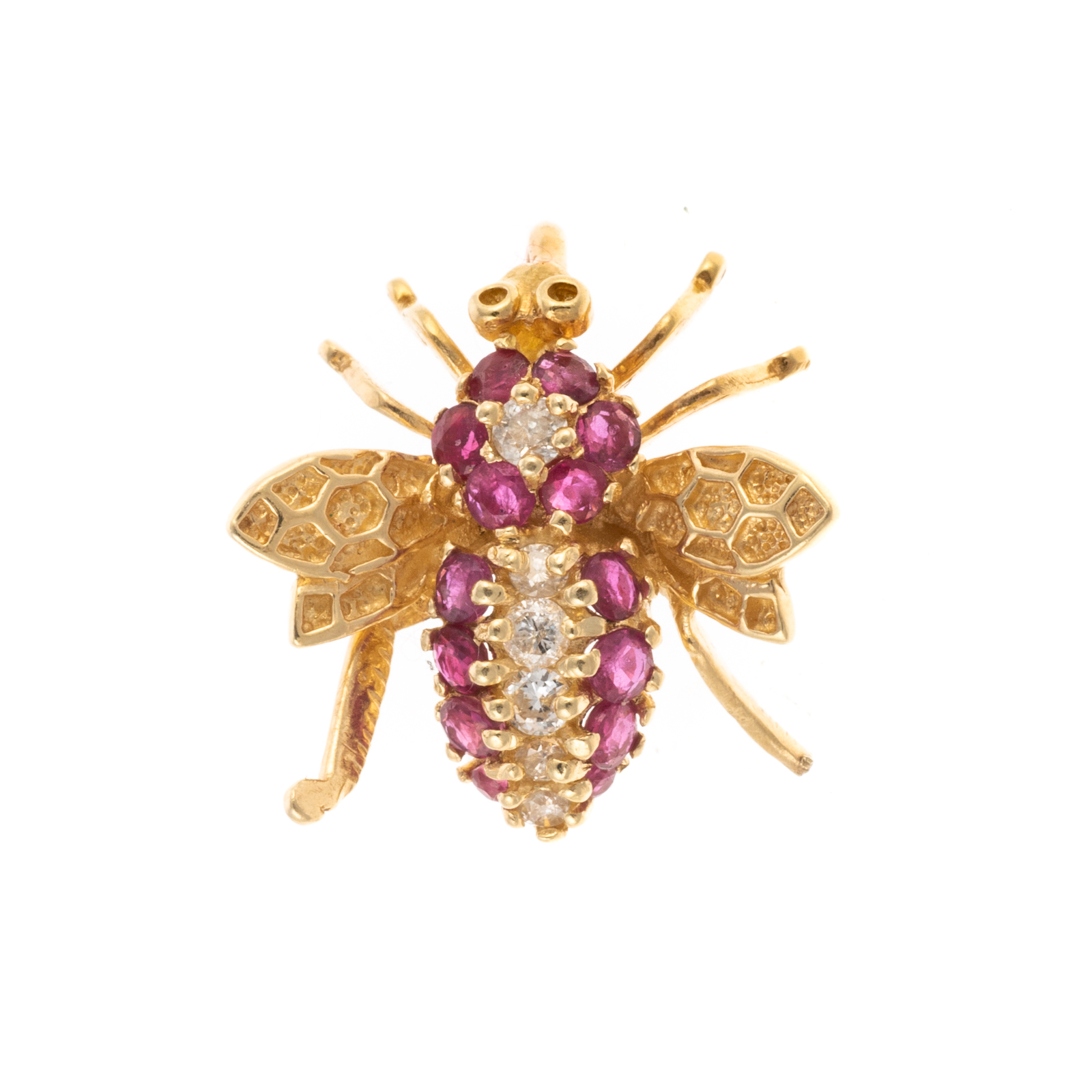 Appraisal: A RUBY DIAMOND BEE PENDANT IN K K yellow gold