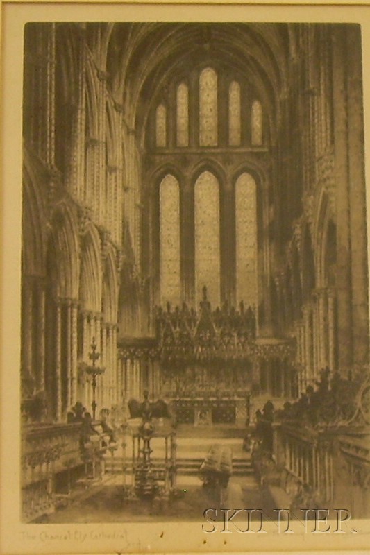 Appraisal: Framed Offset Print Reproduction of the Chancel Ely Cathedral After