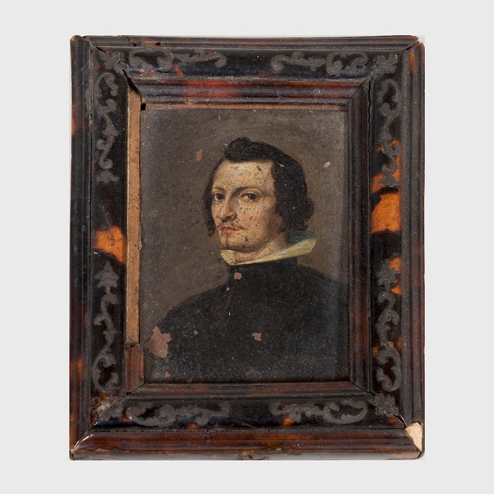 Appraisal: Miniature Portrait of a Man Oil on copper in a