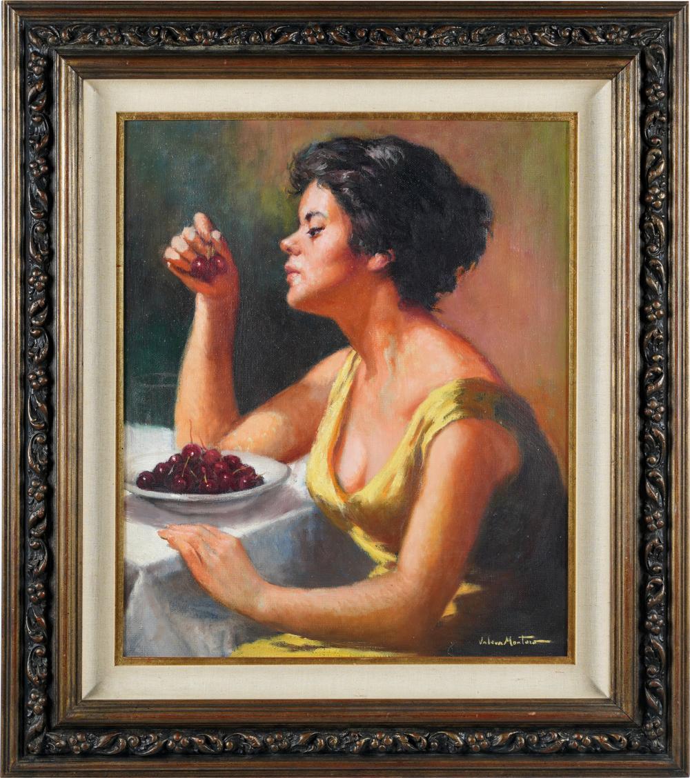 Appraisal: JUAN VALERA MONTORO B CHERIE oil on canvas signed lower