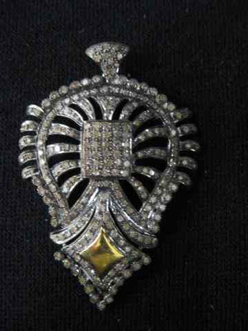 Appraisal: Diamond Pendant approx diamondstotaling over carats in gold silver setting