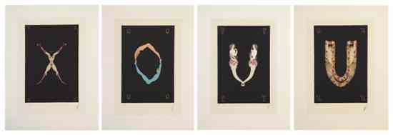 Appraisal: Erte French - A group of four lithographs from the