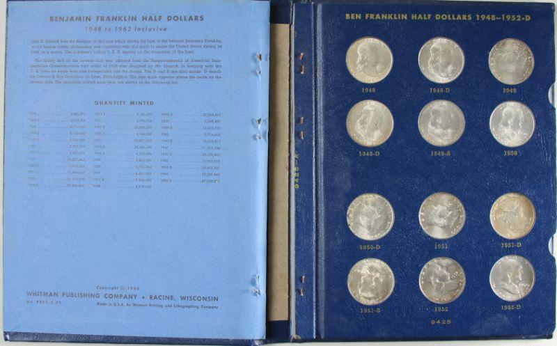 Appraisal: Complete BU Franklin Half Dollar Set in Whitman album coins