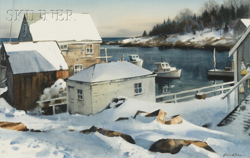 Appraisal: Gene Charles Eugene Klebe American b Maine Harbor in Winter