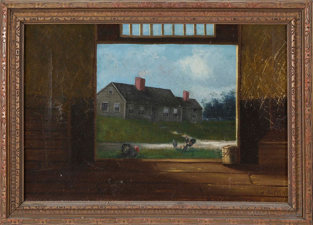 Appraisal: William Coffin Oil on Canvas A View from the Barn