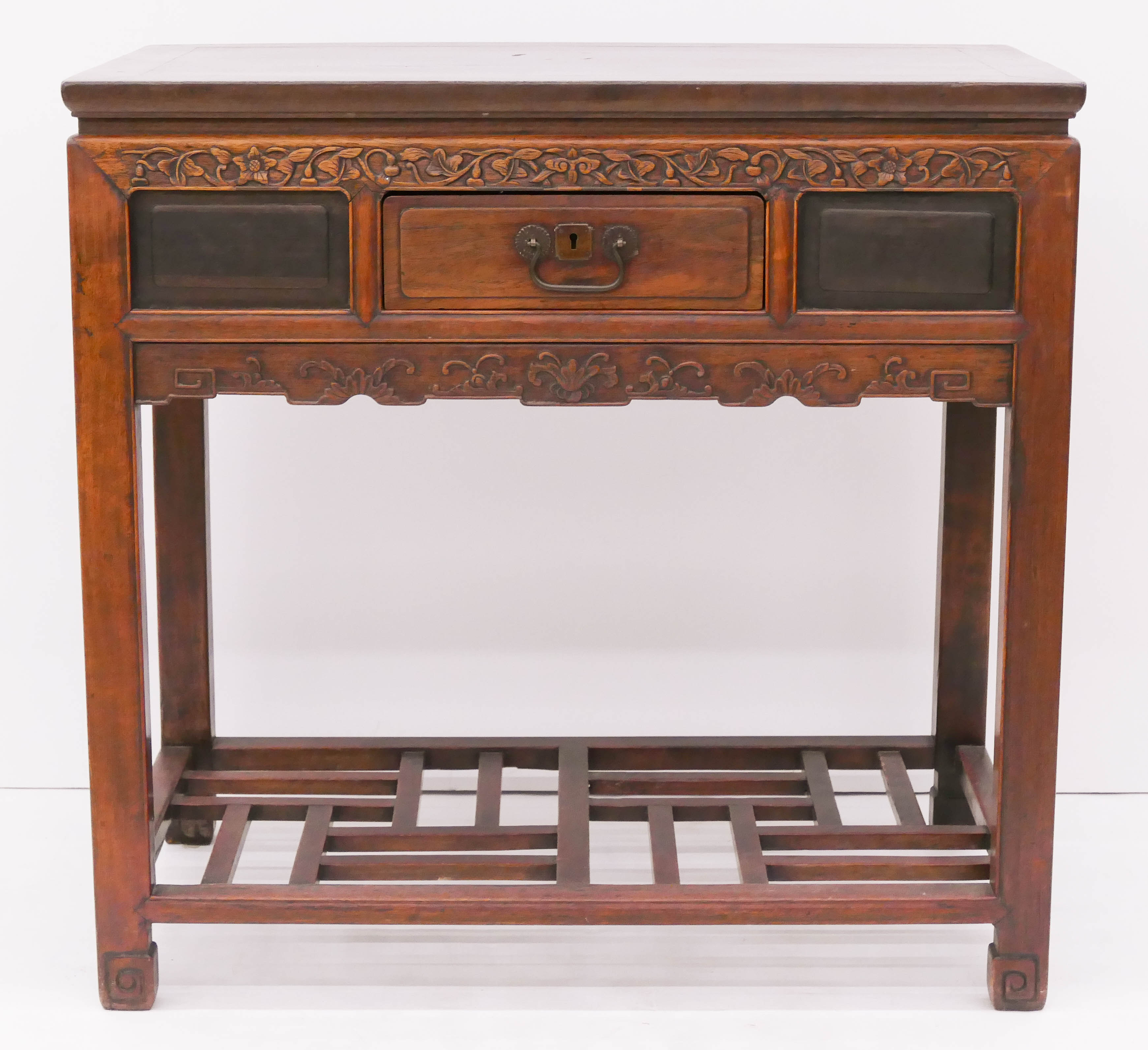 Appraisal: Chinese Qing Rosewood Table with Drawer ''x ''x '' Relief