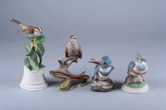 Appraisal: FOUR BOEHM PORCELAIN FIGURES OF BIRDS Stamped underneath Including two