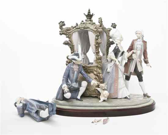 Appraisal: A Lladro Porcelain Figural Group Her Ladyship issued in depicting