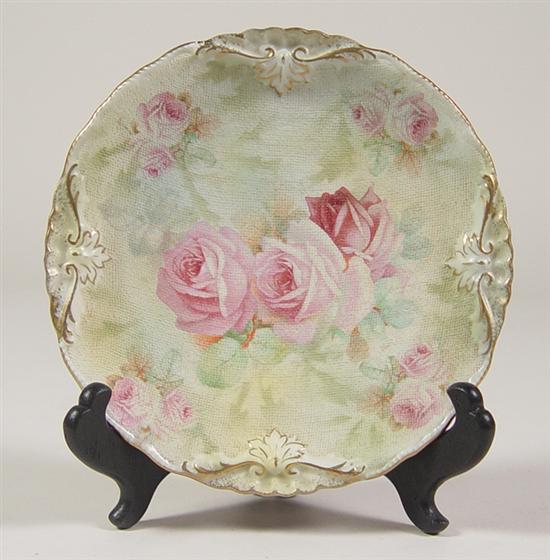 Appraisal: Royal Bayreuth Tapestry Plate Rose tapestry plate with pink roses