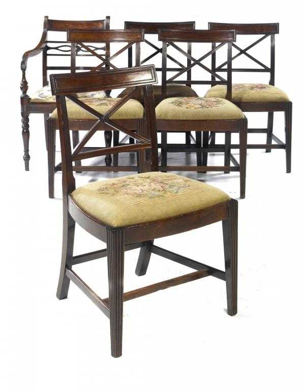 Appraisal: A SET OF FIVE GEORGE IV MAHOGANY DINING CHAIRS AND