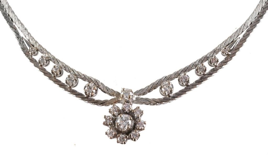 Appraisal: Stunning k WG necklace with carats of diamonds About long