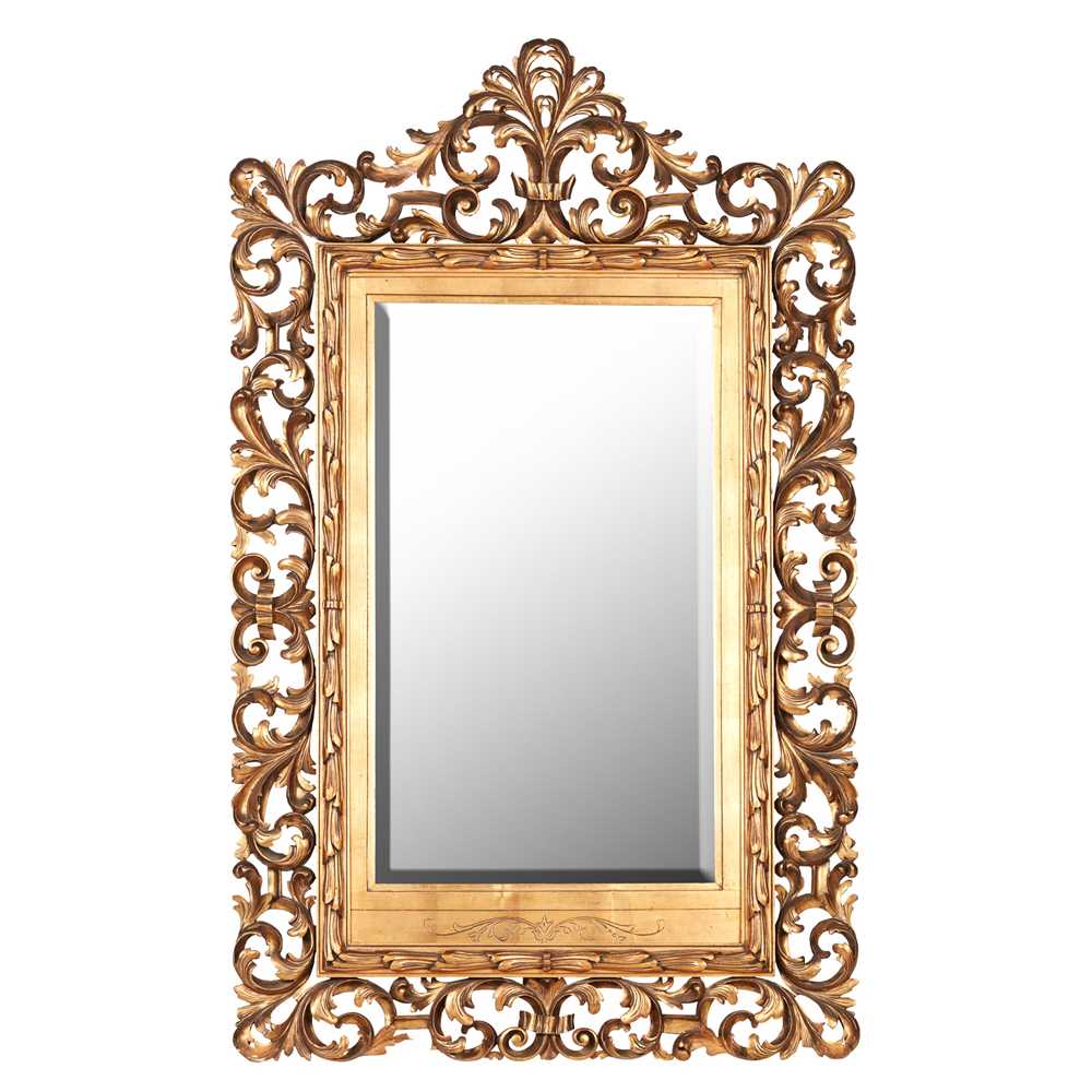 Appraisal: CONTINENTAL GILTWOOD MIRROR LATE TH CENTURY the rectangular mirror plate