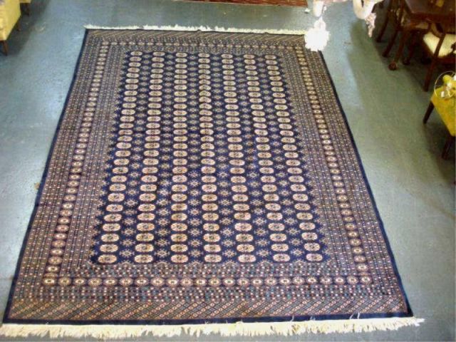 Appraisal: Blue Bokhara Handmade Carpet From a Third Avenue NYC home