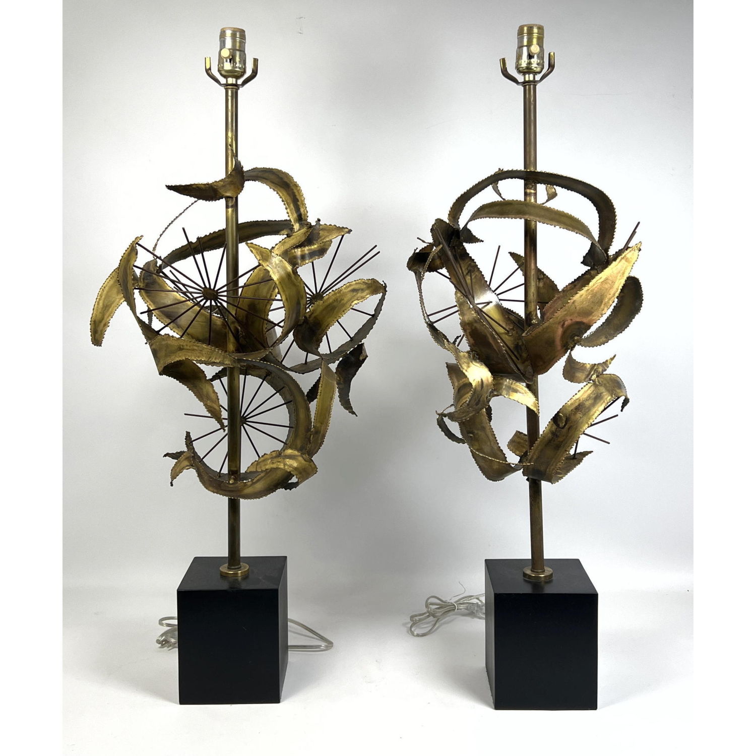 Appraisal: Pair HARRY BALMER for LAUREL Brutalist Welded Table Lamp Welded