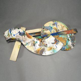 Appraisal: Jim Romberg Raku Symposium Paris Wall Sculpture Length inches Width