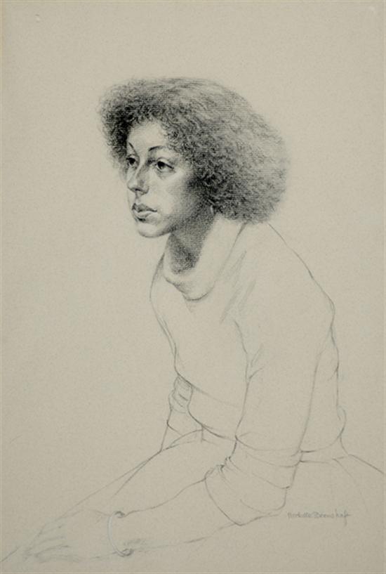 Appraisal: Rochelle Margolis Boonshaft Pennsylvania b PORTRAIT OF A YOUNG WOMANcharcoal