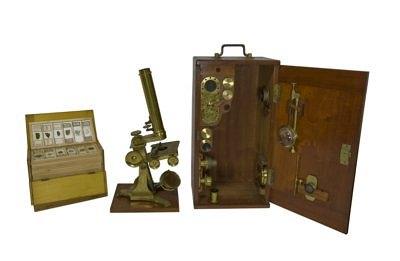 Appraisal: A brass monocular microscope by Chapman of London in a