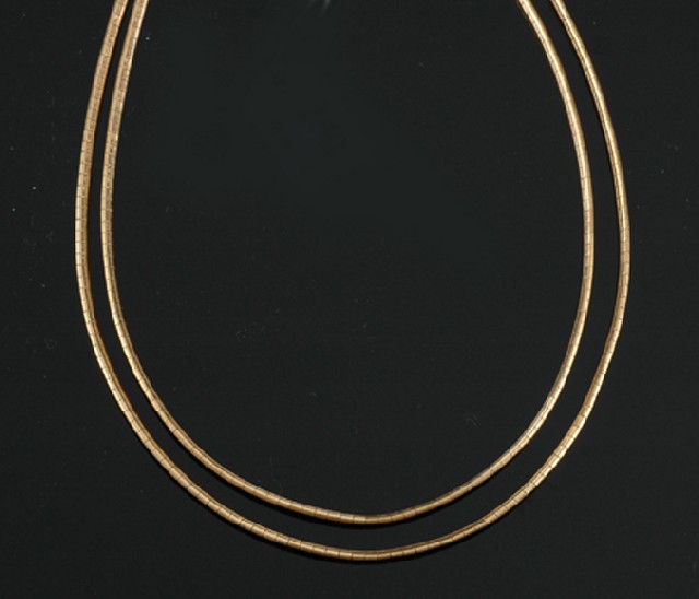 Appraisal: An Italian gold necklace The double flat square link collar